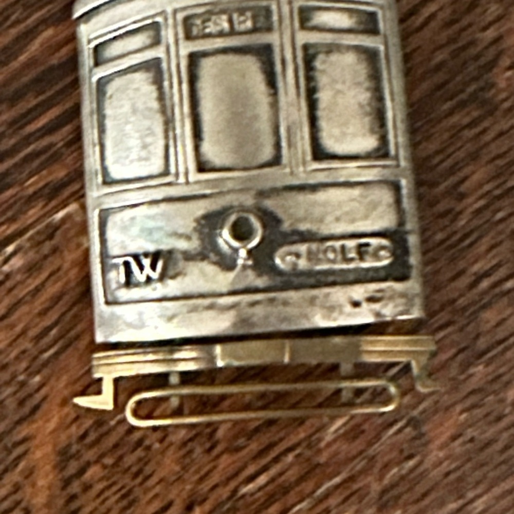 Vintage Silver and Gold /  Thomas Mann Brooch New Orleans streetcar